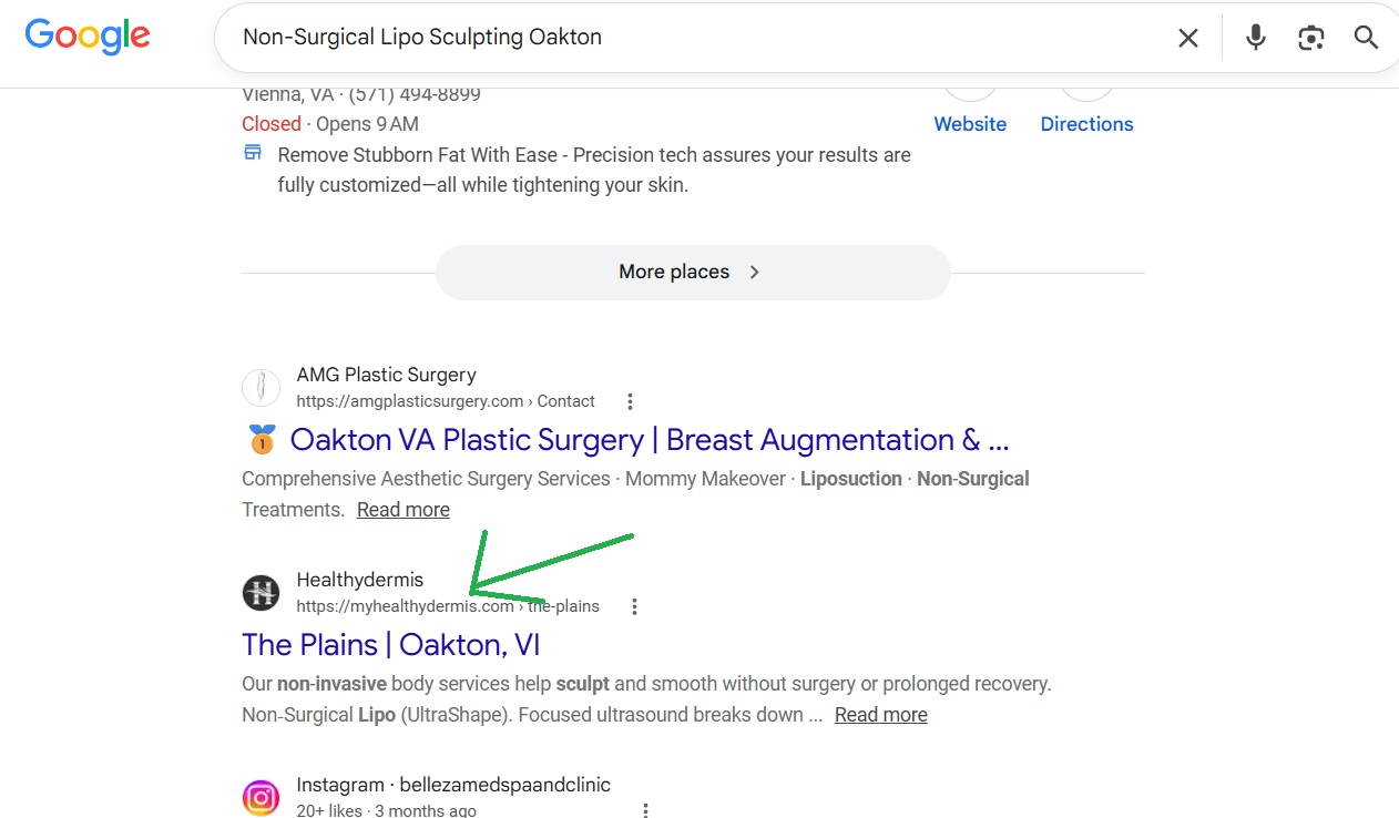 Google SEO Ranking Results