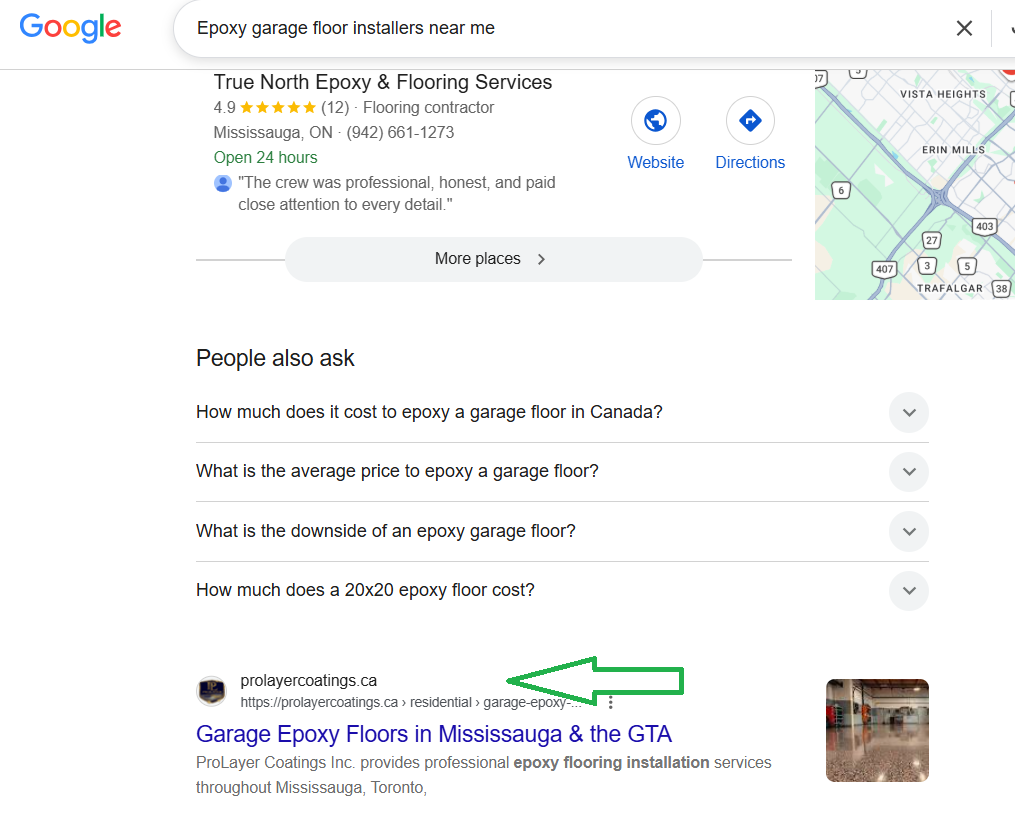 Google SEO Ranking Results