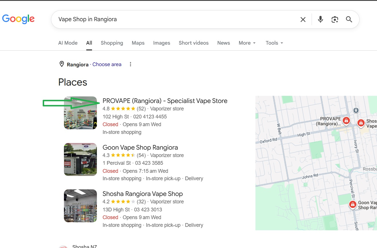 Google SEO Ranking Results